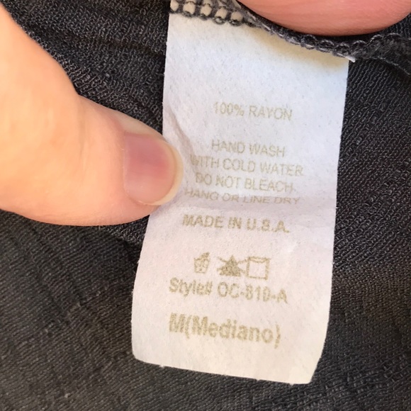 Orange Caramel Boho Gray Peasant Blouse - Picture 3 of 6